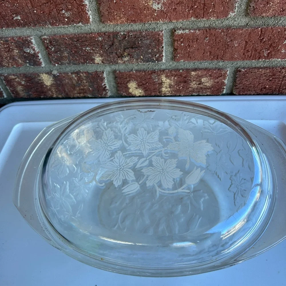 Princess House Clear Glass Floral Casserole‎ Dish